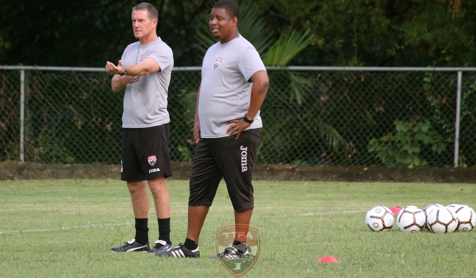 T&T head coach Terry Fenwick (left) and assistant coach Derek King