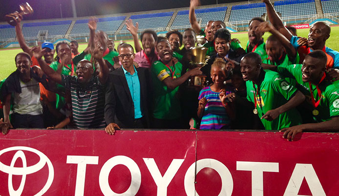 Jabloteh celebrates 2014 Toyota Classic crown.