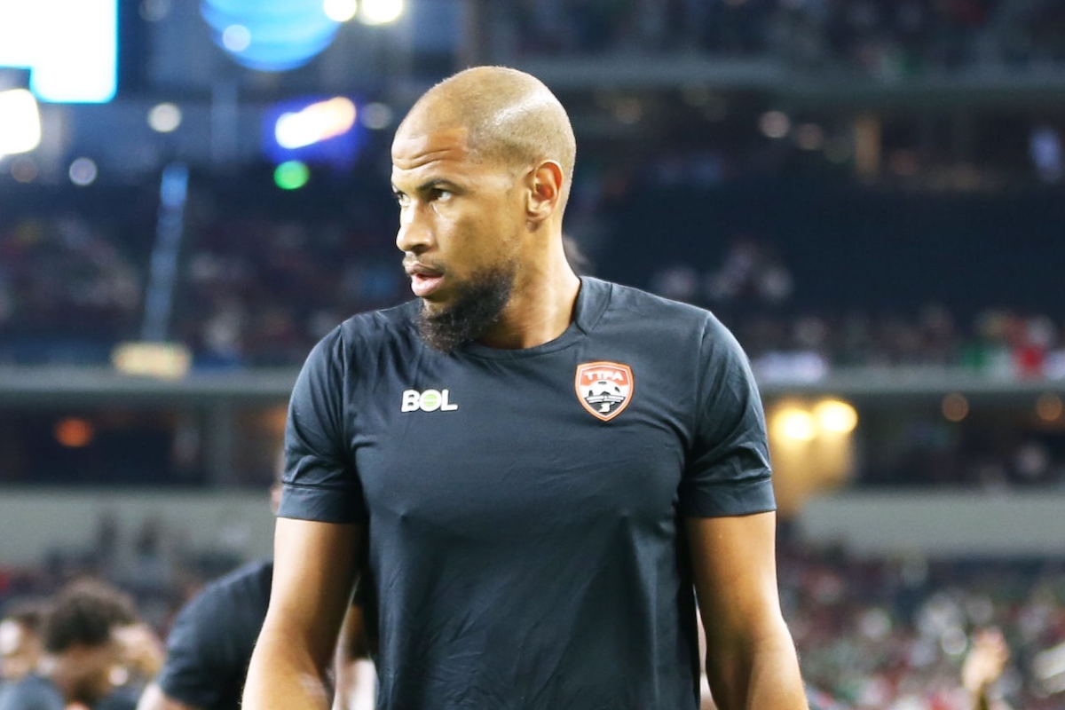 Radanfah Abu Bakr #6 Trinidad & Tobago warms up prior the match of CONCACAF Gold Cup Group A between Mexico and Trinidad & Tobago at AT&T Stadium on July 10, 2021 in Arlington, Texas. (Photo by Omar Vega/Getty Images)