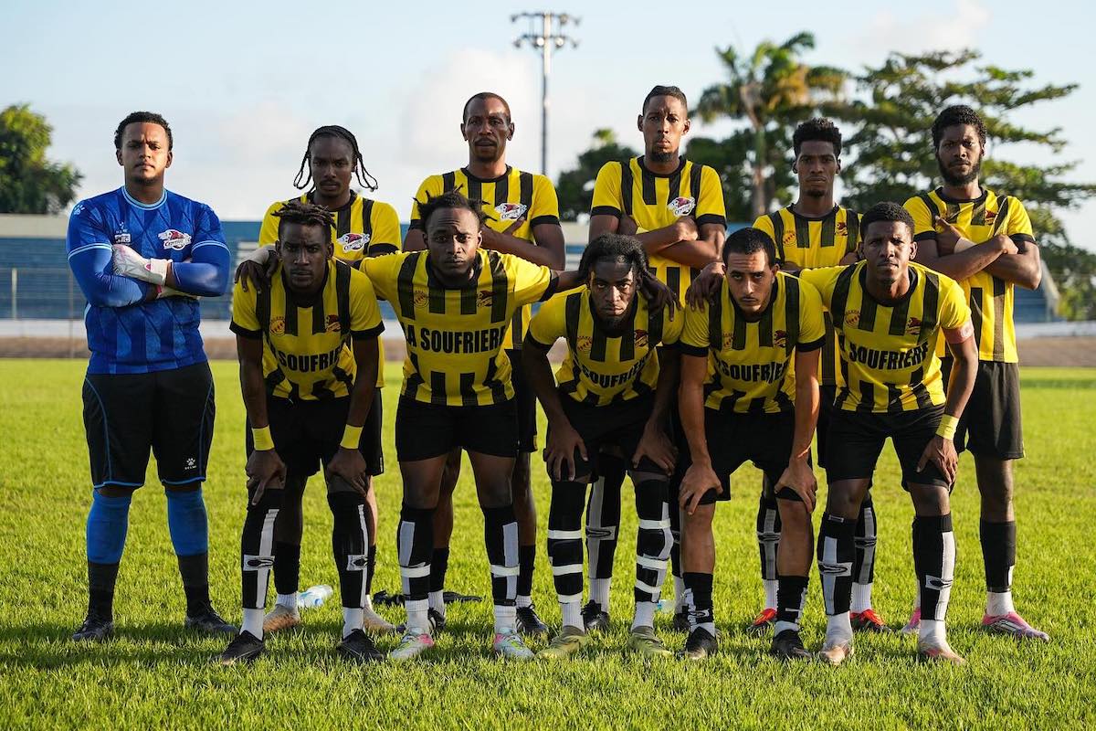 Central FC's starting eleven pose for a team photo before facing Caledonia AIA at the Arima Velodrome on Friday, December 20th 2024.