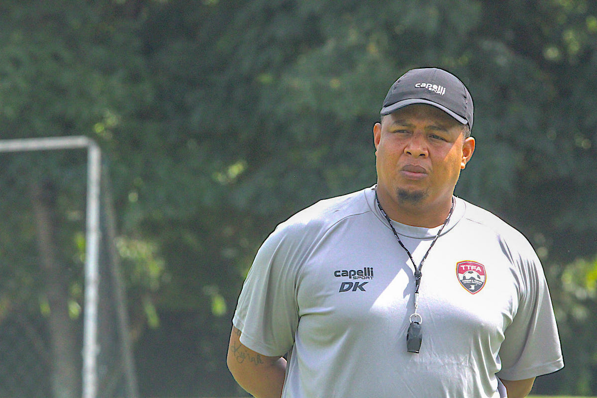 Trinidad and Tobago Interim Coach Derek King watches over a training session in Tegucigalpa, Honduras on Wednesday, September 4th 2024.