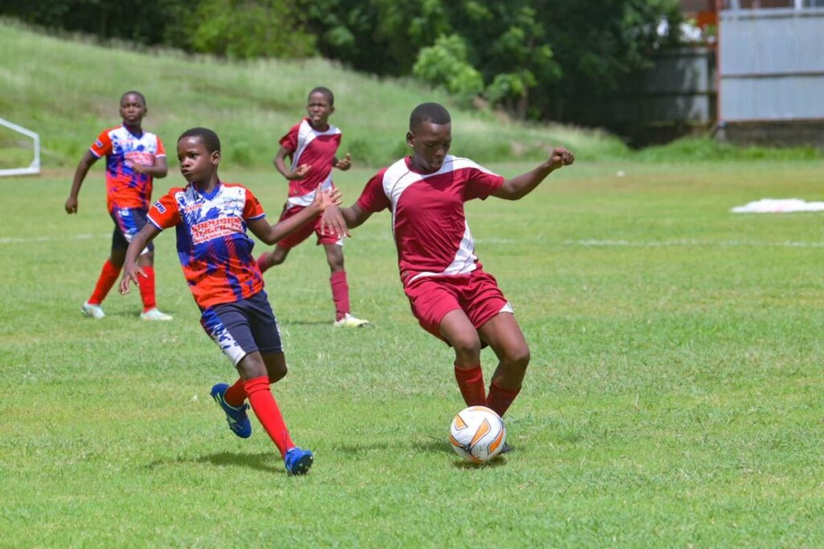 Moriah Government Primary School (in red) defeated Speyside Primary School 2-0 at the Jubliee ground Scarborough, Tobago on Tuesday, October 29th 2024. PHOTO BY Visual Styles