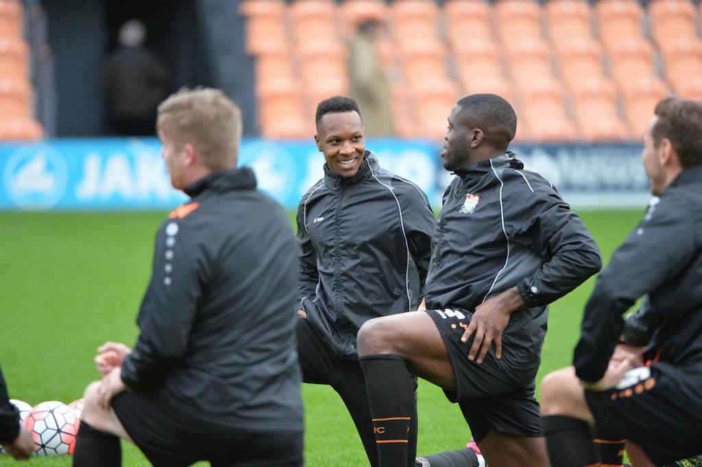 Gavin Hoyte during a Barnet FC training session.