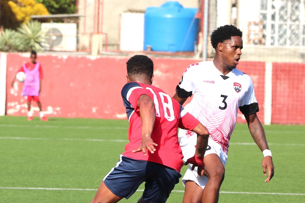 Trinidad and Tobago's Joevin Jones (#3) controls the ball during a Concacaf Nations League match against Cuba, on Thursday, October 10th 2024, at the Antonio Maceo Stadium, Santiago, Cuba.