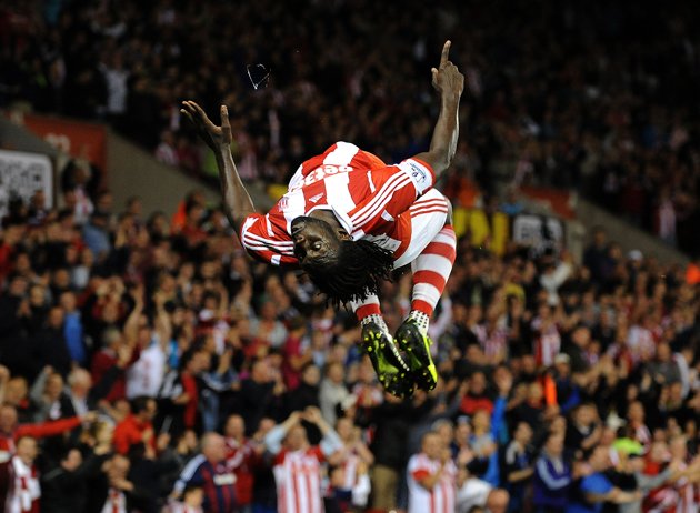 Kenwyne Jones celebrates his hat-trick against Walsall