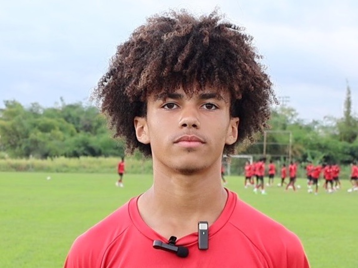 Trinidad and Tobago Men's U-17 prospect Dominic Joseph during an interview at a training session at the Ato Boldon Stadium Training Ground, Couva on Monday, December 30th 2024.