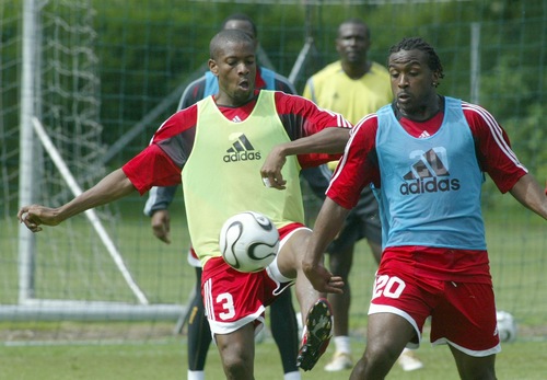 Avery John & Jason Scotland (right) in training for T&T.