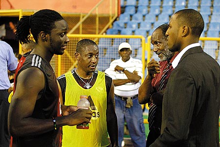 FROM LEFT: Kenwyne Jones, Russell Latapy, Lincoln Phillips, Richard Thompson