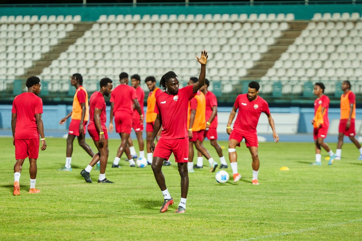 Trinidad and Tobago train at the Dwight Yorke Stadium on Sunday, October 13th 2024 in preparation for a Concacaf Nations League match against Cuba.