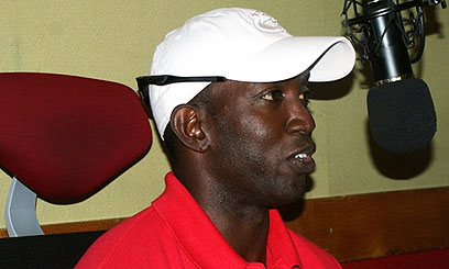 Dwight Yorke at Capital FM Studio in Kenya