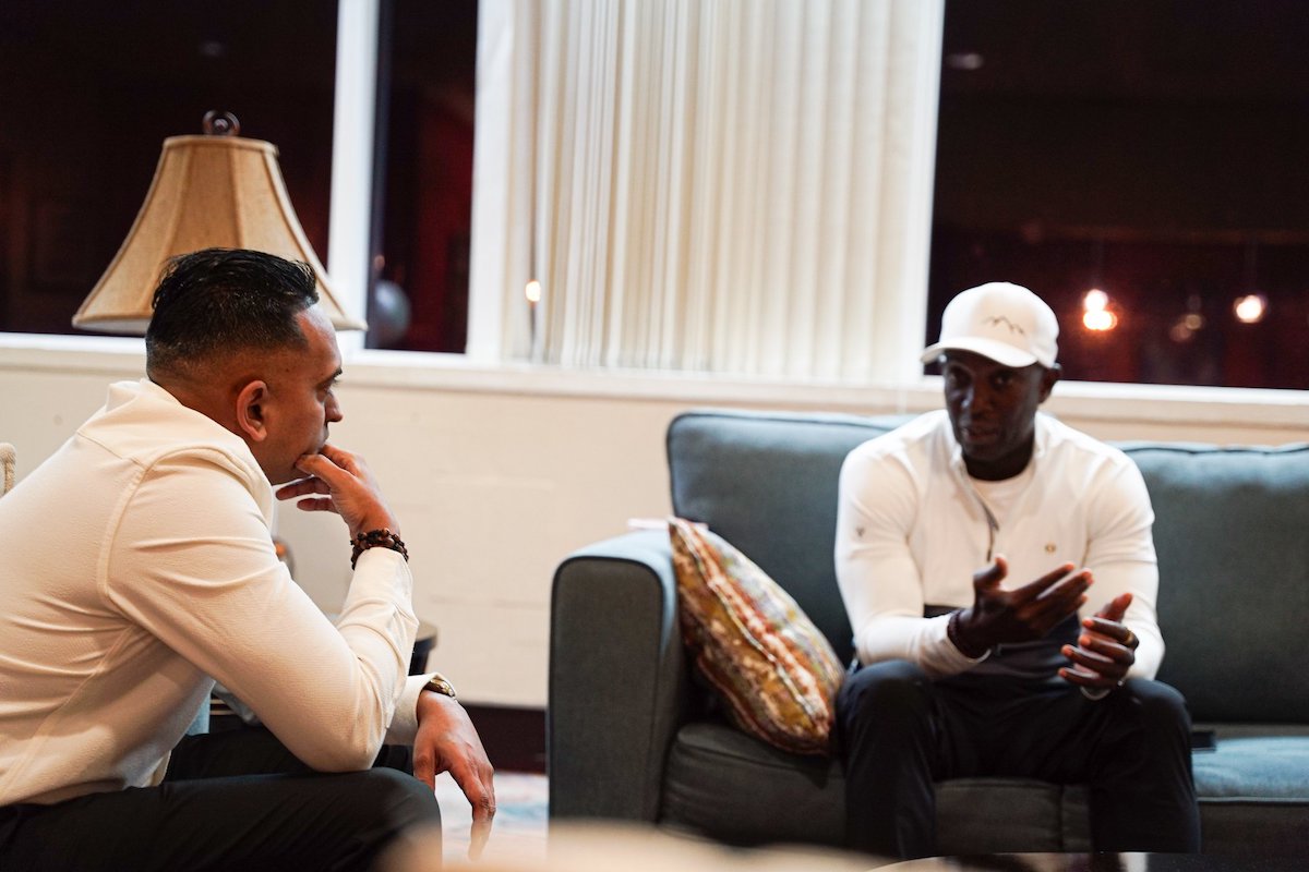 TTFA Media Officer Shaun Fuentes (left) with new Trinidad and Tobago Head Coach Dwight Yorke (right)