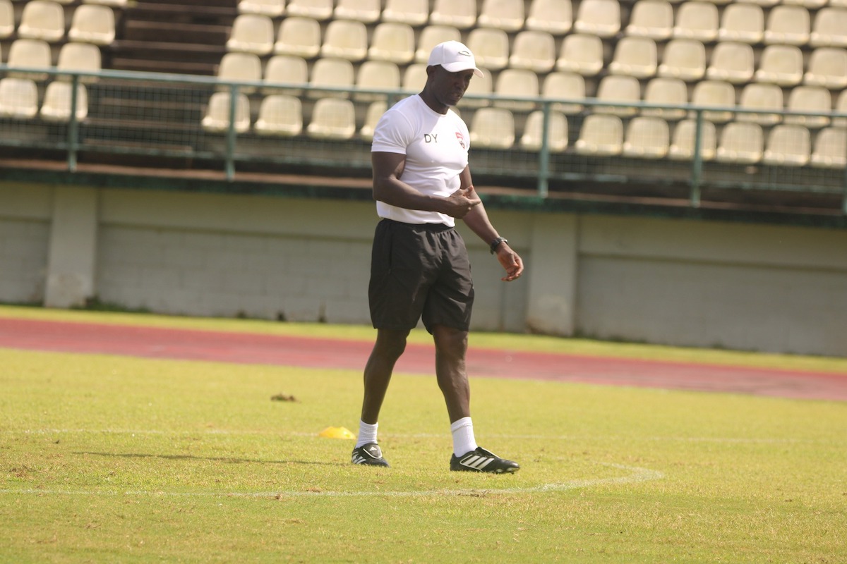 Trinidad and Tobago Head Coach Dwight Yorke conducts a training session at the Larry Gomes Stadium, Malabar on Saturday, November 16th 2024.