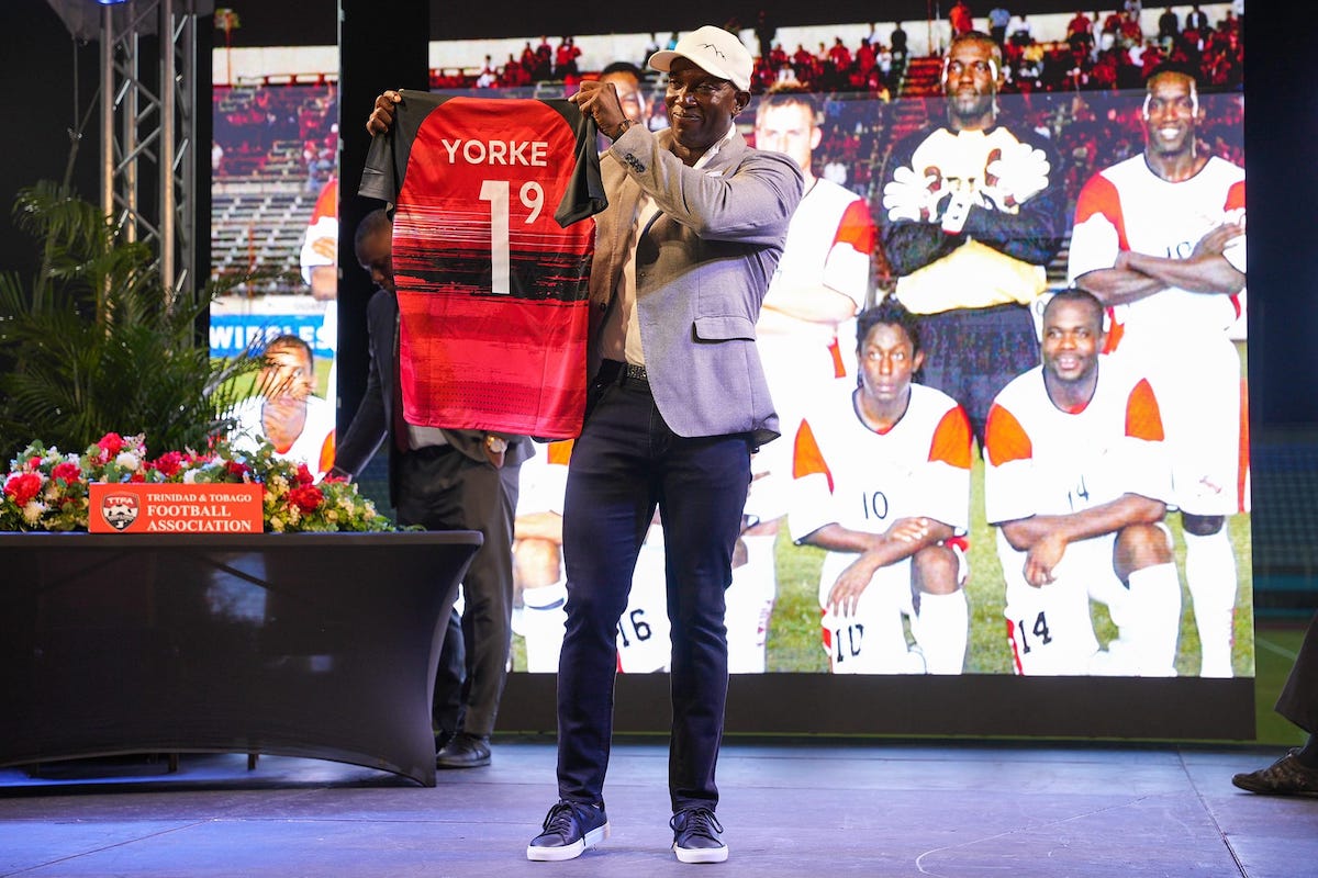 Former Trinidad and Tobago and Manchester United star Dwight Yorke unveiled as the new national senior men’s head coach, during a TTFA-hosted ceremony, at the Ato Boldon Stadium, Balmain, Couva, on Thursday, November 14th 2024.